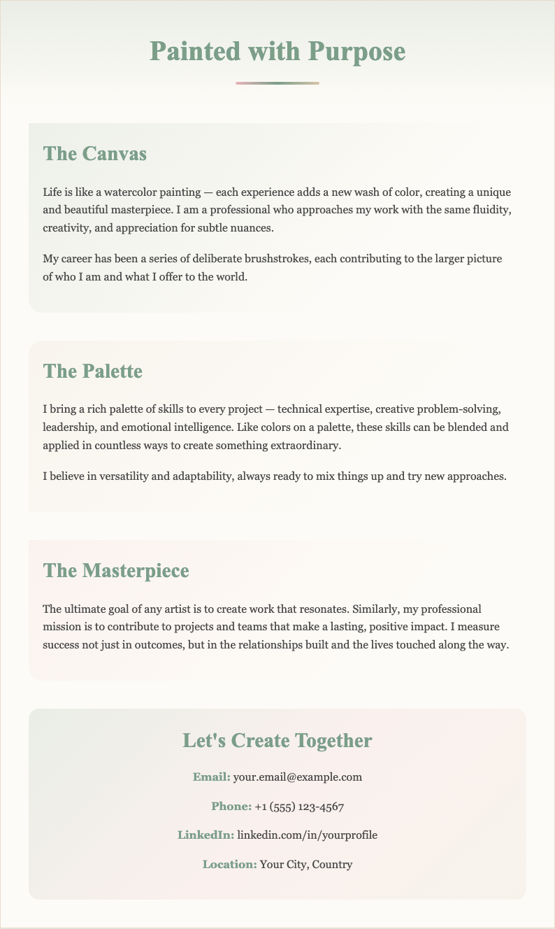 Watercolor soft self introduction